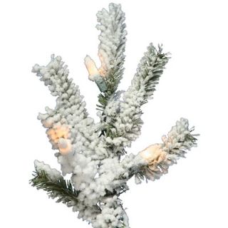 Vickerman Flocked Alpine 7 Artificial Christmas Tree with Clear