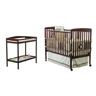 in 1 Full Size Crib and Changing Table Combo in Espresso