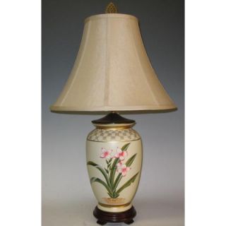 Lamp Factory Botanical Flowers One Light Table Lamp with Off White