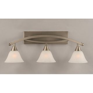  Bow 3 Light Bathroom Bar with White Marble Glass Shade   173 505