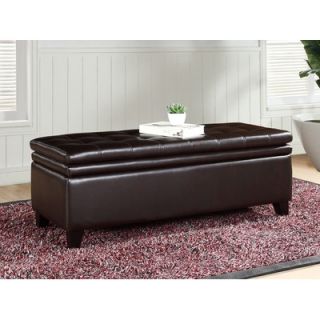 Kinfine Faux Leather Tufted Square Storage Ottoman in Black   N5762