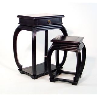 Oriental Furniture Asian Design 2 Piece Nesting Tables   WB 5453AB