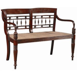 Furniture Classics LTD Dutch Mahogany and Cane Bench