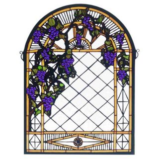 Fruit Grape Diamond Trellis Stained Glass Window