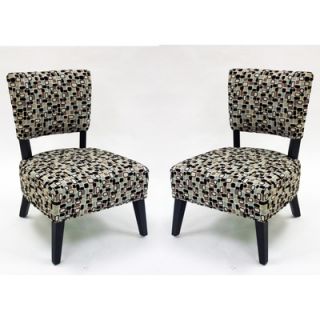 Armen Living Modern Geometric Fabric Slipper Chair   LC7165CLBE