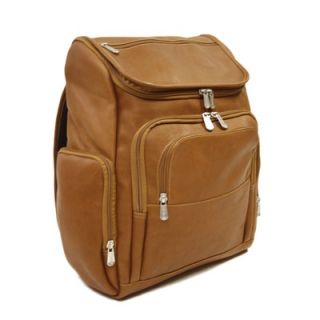 Piel Entrepreneur Multi Pocket Laptop Backpack in Saddle   2834 SDL