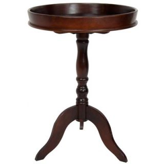 Oriental Furniture Tray Top Pedestal Table in Cherry
