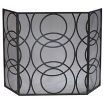 Boldly contemporary, this concentric circle, iron screen is a focal