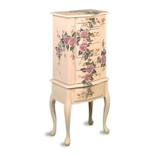 Wildon Home ® Westport Hand Painted Roses Floral Jewelry Armoire