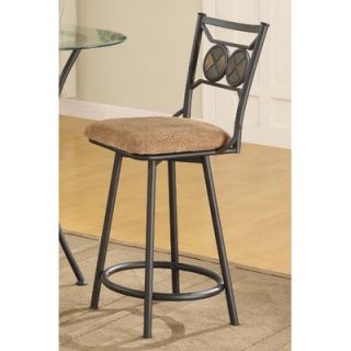 Anthony California Metal Bar Stool with Slate Stone Accents (set of 2