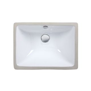 Undermount 18 Rectangular Vitreous China Bathroom Sink in White