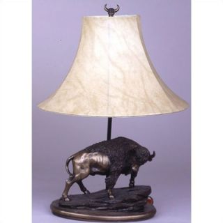 Living Well Buffalo Table Lamp with Faux Leather Shade