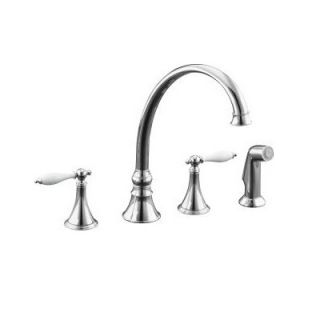 Kohler Finial Traditional Two Handle Widespread Kitchen Faucet with 9