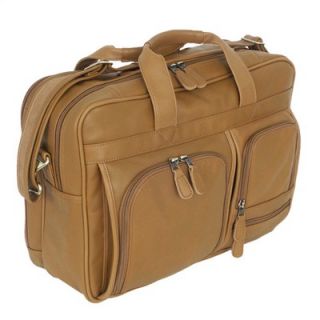 Mercury Luggage Sondrio Leather Multi Pocket Attache in Brown