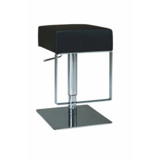 Adjustable Backless Swivel Stool with Square Seat in Black