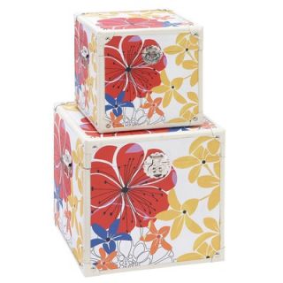 Aspire Colorful Floral Storage Trunk (Set of 2)