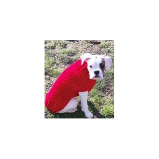 Chilly Dog Red Cable Dog Sweater   200 03