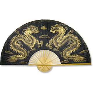 Oriental Furniture Chinese Dragons Oriental Fan   FN 213 40
