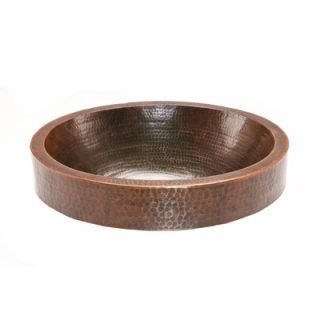 Premier Copper Products Oval Skirted Hammered Copper Vessel Sink in