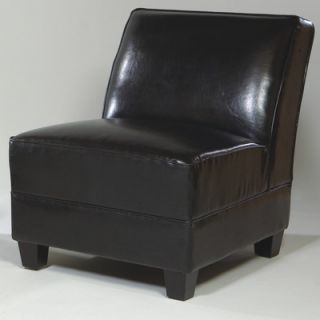 Armen Living Urbanity Canyon Armless Leather Chair in Brown