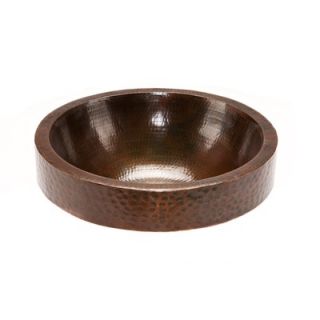 Premier Copper Products Round Skirted Hammered Copper Vessel Sink in