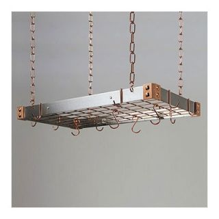 Rogar Stainless Steel Pot Rack with Copper Accents and Optional