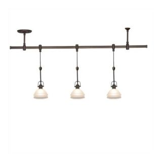 Trenton Track Lighting Pendant Kit in Antique Bronze with Dusted Ivory