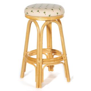 Key West Indoor Rattan 24 Swivel Counter Stool in Natural Finish