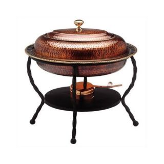 Round Antique Copper Chafing Dish