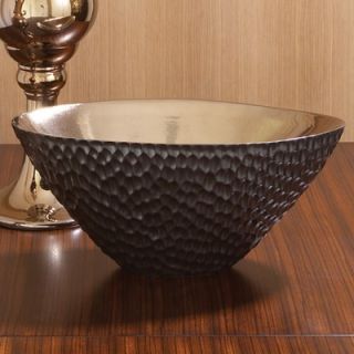 Global Views Chiseled Oval Bowl in Blonde / Bronze