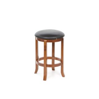 Winsome 24 Faux Leather Swivel Stool in Antique Walnut (Set of 2
