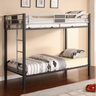 Silver Screen Twin over Twin Bunk Bed with Built In Ladder
