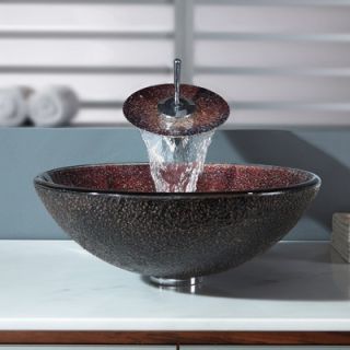 Kraus Callisto Glass Vessel Sink and Waterfall Faucet   C GV 570