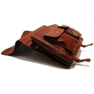 Floto Imports Piazza Messenger in Saddle Brown