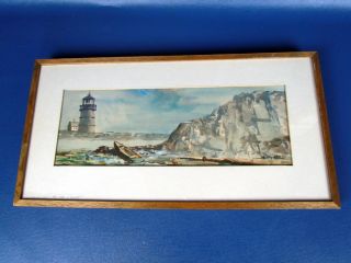  Cod Coastal Painting by Harry Hall with Lighthouse Sand Dunes