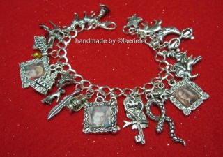 Harry Potter Charm Bracelet with Hermione Ron Spell Book Hat Wizard
