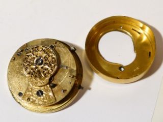 Antique John Heron Greenock Fusee V Pocket Watch Movement Diamond