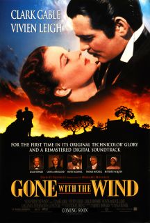 Gone with The Wind Orig Movie Poster re Release 1 Sheet