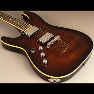 New Schecter Left Handed C 1 Standard Dark Brown Burst Electric Guitar