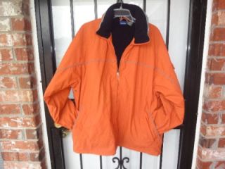 Hartwell Hooded Soft Shell Poly Jacket Orange Fleece Lined Winter