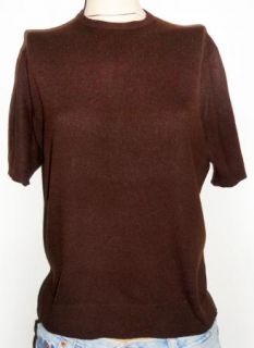 Vtg Hawick of Scotland Brown s s Pullover 100 Pure Cashmere Sweater M