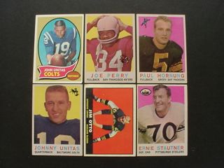   Topps Football Lot Unitas Stautner Otto Rc Hornung Perry Groza Lilly