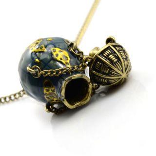 Earth Hot Air Balloon Pendant Necklace Fashion Jewelry Woman Necklaces