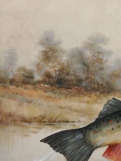 JC Hays American Impressionist Trout Fishing w C Painting