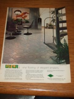vintage 1972 uniflor vinyl flooring nafco print ad art time