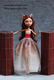 Nina~ ooak Dead Riding Hood Clawdeen Monster High Repaint Doll by