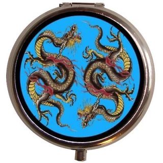 dragon tattoo art ying yang pill box pill case time