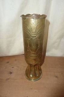 1905 berndorf trench art vase german shell casing brass art