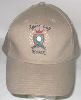Ryder Cup Essex Golf Cap Tan Cotton Hat New Head to Toe