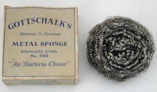 1930s Gottschalks Metal Sponge Scrubber in Box
